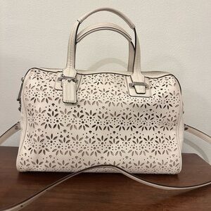 Coach Taylor White Laser-Cut Satchel